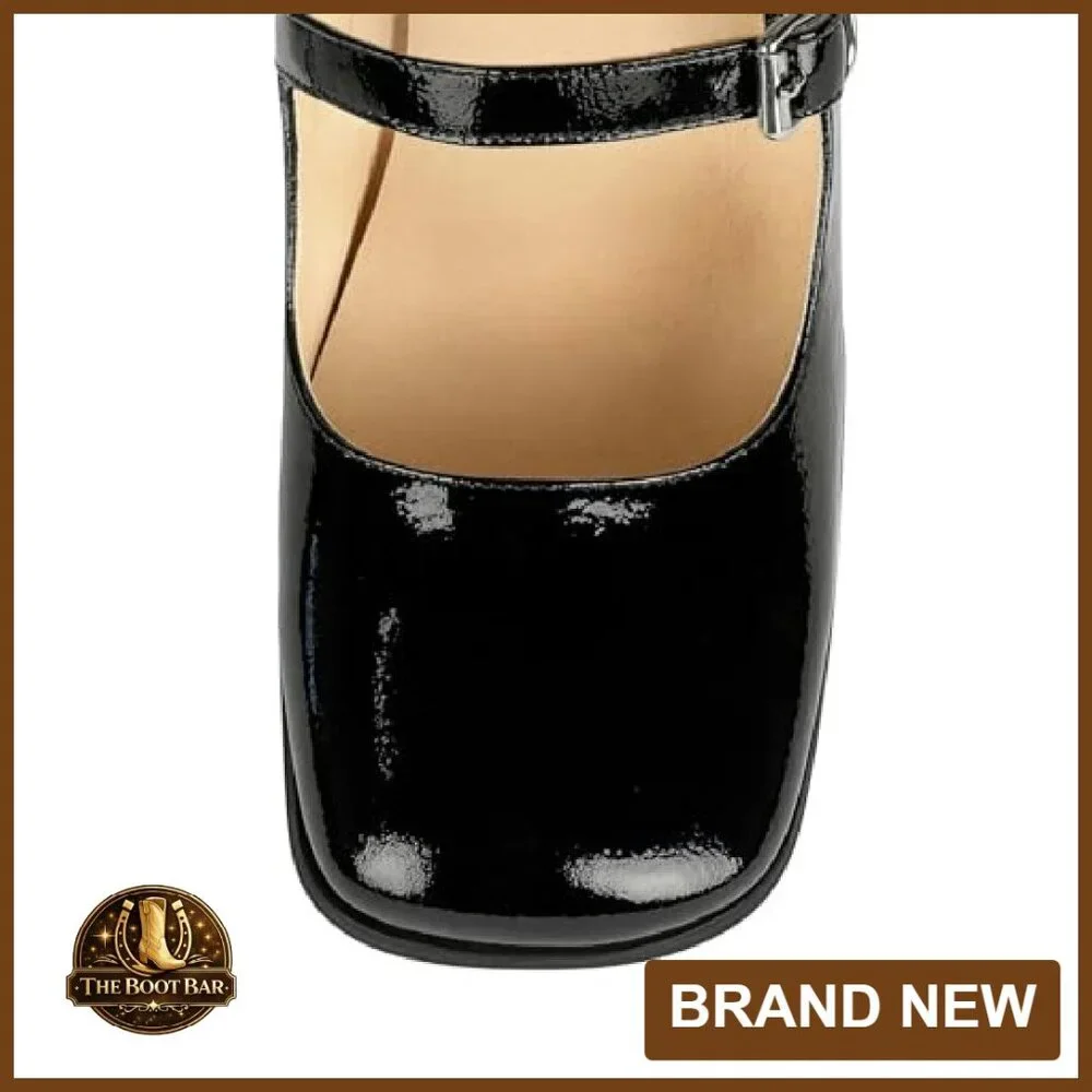 Knee High Chunky Heel Combat Boots with Buckles Back Zip Square Toe - Picture 3 of 8